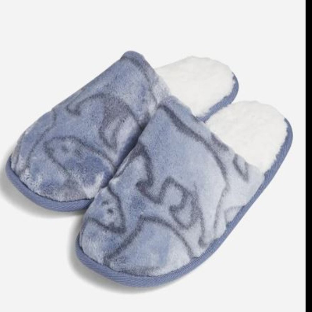 Vera Bradley | Cool Blue Fleece Slippers Beary Merry Polar Bear Sz Small
